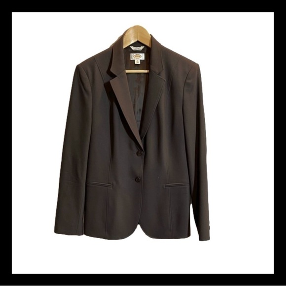 TALBOTS brown ITALIAN WOOL 2-piece suit pants (size 14) & jacket (size 12) - Picture 12 of 12